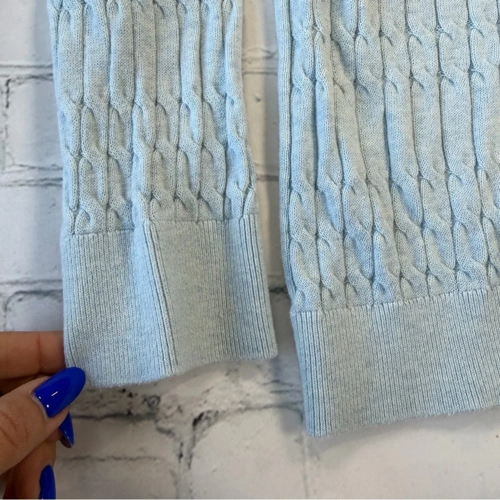✅ Tommy Hilfiger Light Baby Light Blue Cable Knit Pullover size M